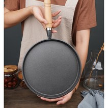 무쇠 주물 후라이팬 무코팅 불판 원형팬, 26cm, 1개