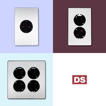 DS이엘씨 D3 블랙 실버 알루미늄 콘센트 모음 스위치 콘센트 통신 CATV 전화 인터넷 커버 교체 디자인 인테리어 맹커버, 부자재, 02_맹커버(정사각)