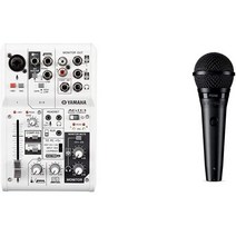 야마하 AG03 웹 캐스팅 믹서 오디오 인터페이스 3채널 애플리케이션 Cubasis LE 지원, AG03+마이크 (PGA58-XLR)