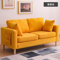 북유럽 심플패브릭소파 거실 옷가게 더블 룸 작은 집 3인 소파베드, 싱글 0.73m(배송 + 탈착 및 세척 가능 + 베개, 노란색