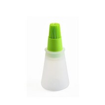 전기 그릴 1 pcs 브러시 오일 브러쉬와 휴대용 실리콘 오일 병 액체 오일 과자 주방 베이킹 바베큐 도구 주방 도구 바베큐, 초록