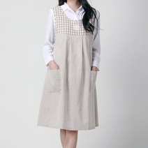 네이처데코 베이지체크 빅사이즈 앞치마
