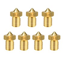 RAMPS 5pcs ED3 스레드 황동 노즐 V5 V6 M6 0.2/0.3/0.4/0.5/0.6/0.8/1.0mm 1.75/3mm 필라멘트 용 3D 프린터 부품, 0.6mm, 1.75mm