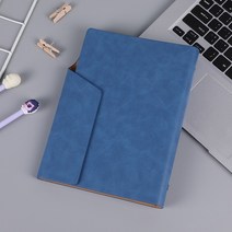 하프 덮개 자석 인조 가죽 슬롯 커버 바인딩 6공 다이어리 노트 A5 속지 교체 필기 라인 프리노트 블루 라이트블루 색상선택 1개, 블루 1개입