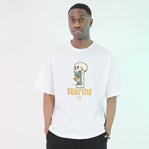 L~6XL 남여공용 사계절 면16수 오버핏 반팔 레이어드티 그래픽티셔츠 루즈핏 커플티 빅사이즈 면100% 서핑