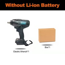 임팩트렌치 충전임팩 전동 무선 소형 가정용 1600N.m 하이 토크 브러시리스 전기 임팩트 렌치 스크루 드라, Without Battery