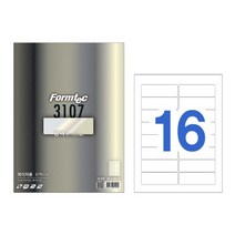 한국폼텍 폼텍 주소용 레이저 광택전산라벨지 16칸 LA-3107 20매/전산용지