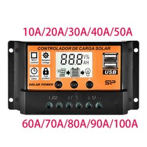 자동 태양광 충전 제어기 10A LCD 듀얼 USB 솔라 패널 레귤레이터 전압 충전기 12V24V 전원, 03 30A