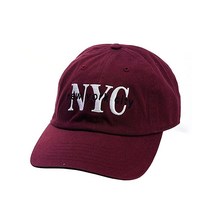 NYFASHION101 유니 NYC 뉴욕 시티 자수 조절 가능한 로우 프로파일 캡 카키 11개. One Size, Burgundy