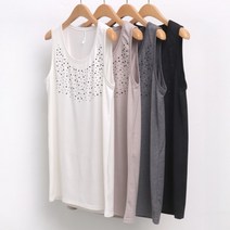 아이우먼 빅사이즈사랑해요 5760L205 펄 비즈 라운드 나시 MN