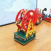 빨간 대공원차 캐롤송 작동 우드오르골 결혼선물 아이놀이방 커플선물 겨울소품 휴식공간 생일축하 보석함