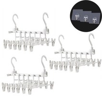 넘버원리빙 각도조절 6단 매직 집게 바지걸이 틈새 옷장 수납 옷걸이, 3개, 연그레이