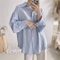 봄 여름 데일리 루즈핏 얇은 주름원단 남방셔츠