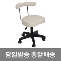 미용 등받이 병원 보조 바퀴 무빙 원형 작업 진찰 진료 바퀴달린 피부미용 스툴 의자, 5.등받이보조의자 아이보리