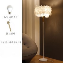 깃털 플로어 램프 현대 간단한 침실 침대 옆 먹이 북유럽 그물 유명인 공주 방 거실 아름다움 테이블, C