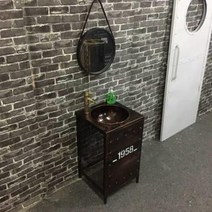 빈티지 세면대 하부장 세트 인더스트리즈 화장실 수도꼭지 미포함, 01.블랙 쿨러 수도꼭지