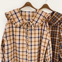 반에이크 반에이크 세라 프릴 체크 블라우스 (2 COLOR)_S VB1YBLQ309Z_EE