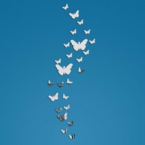 붙이는거울 아크릴 거실 욕실 25 개몫 거울 나비 주방 Art 데칼보다 re볼워치ing bga 패션 스티커 벽 대 한 Kids 룸 decor, 은