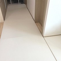 쁘띠메종 2단 폴더 복도 매트 리넨 220X120X4cm, 리넨그레이X크림