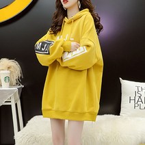 아유 박시핏 프린팅 후드맨투맨 오버핏 긴팔티셔츠 여성 캐주얼 AYBXTS0556