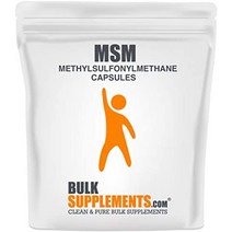 BulkSupplements 식이유황 MSM 분말 1kg, 300개(1팩)