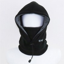 베이직엠 남성 여성 겨울 방한 후드모자 넥워머, 블랙