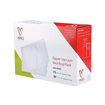 Vesta 정밀 지퍼 진공 밀봉 가방 팩 | 명확하고 양각 75쿼트(8x12인치) 50갤런(11x16인치) 백 식품 저장 수비드에 적합