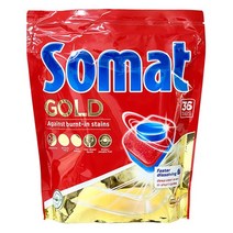 Somat 소멧 골드 올인원 36개입 식기세척기 가정용 세정제 전용세제, 1개, 24.2oz