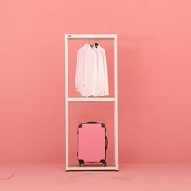 견고한 안전성 철제선반 행거 3단 가로 80 높이 180 창고옷걸이, 색상:화이트, 단품