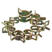 10PCS 6-15MM 스프링 밴드 타입 연료 진공 호스 실리콘 파이프 튜브 클램프 클립 스틸 아연 도금 클램프, 10m