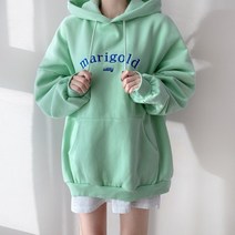 피노치 여성 남녀공용 프리미엄 오버핏 양기모 후드 티셔츠 커플 빅사이즈