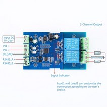 RS485 ModbusRTU 릴레이 모듈 스위치 컨트롤러 12V 1CH TTL 통신 AT 명령 제어, 02 7V24V 2CH