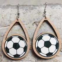 패들보드 수상스포츠안전모수제 나무 눈물 방울 야구/소프트볼 귀걸이 Cricut 디자인 축구 스포츠 게임 보, 03 E3708 3