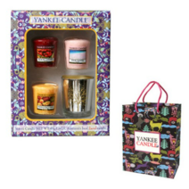 양키캔들 보티브4종 실버나무 멀티컬러홀더4 캔들선물세트 + 쇼핑백, 블랙체리 + 클린코튼 + 레몬 라벤더 + 바하마 브리츠, 5세트