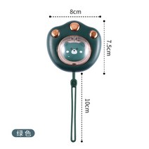 손난로 휴대용 충전식 핫팩 electric hand warmer 1200mah usb 충전 전원 은행 pocket hand warmer digital display pocket, 초록