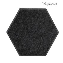 흡음판 방음 보드 음악실 흡음재 홈 침실 음향 패널 단열 사운드 흡수 장식 개, Large hexagon, 48-Sesame Black, 8mm Medium Density