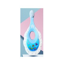 유아용 부드러운 미끄럼 방지 손잡이 칫솔 신생아 구강 관리 만화, 2.Blue