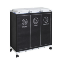 센스2030 1단 블링홈 커버 분리수거함 3P, 흰색, 3개