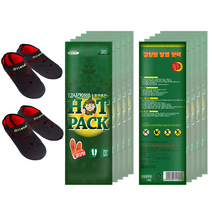 씨에카 발핫팩 깔창형 붙이는 12시간 핫팩 10개 + 남여 보온덧신 2개 세트, L덧신2개+깔창 핫팩10개