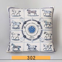 명품 럭셔리 H로고 쿠션 45cm 슈발도리앙 고급 미용실 거실 안방 호텔 북유럽 인테리어 쇼파 말 쿠션, AB