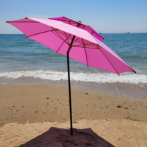 율율파라솔 국산 꺾임파라솔 2단 팔각 2300사이즈 핑크 대형 우드 각도조절, 노랑