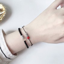 금전운 실버925 비휴 실 매듭 끈팔찌 천연 원석 남자 여자 커플팔찌