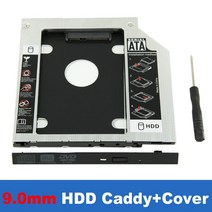 2nd SATA Optibay HDD 캐디 9.5mm 12.7mm 9mm 노트북 2.5 SSD 하드 드라이브 트레이 DVD 브래킷 어댑터 Macbook Pro HP Acer AS, 9.0mm HDD Caddy