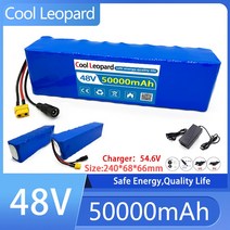 신제품 전기 자전거 스쿠터 13S3P XT60 48V 리튬 이온 배터리 팩 50Ah 50000Mah 1000W 54.6V BMS + 포함, 07 54.6V Charger
