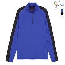 [LPGA골프웨어] 남T 소매 배색 반짚업 티셔츠 (L183TS100P)