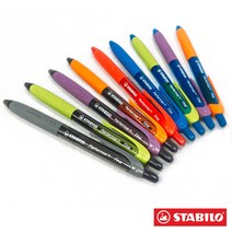 스타빌로 퍼포머플러스 0.5mm 0.7mm 저점도 잉크펜 실크인쇄가능, 0.5mm-라이트그린/블랙