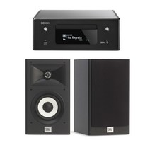 데논 RCD-N10 + JBL Stage A120 하이파이오디오, 스피커(블랙), RCD-N10(실버)