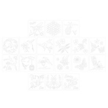 shangren 18 pcs 새 나비 잎 템플릿 스텐실 diy 나무 벽 패브릭 가구 케이크 그림 그리기 색칠 카드 저널 아트 프로젝트 선물, 20cm, 하얀, 애완 동물
