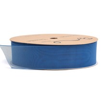리본리에 무광 오간디 리본끈, 10.진청색, 40mm