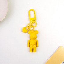 다왕 --rPK013 사랑의 자물쇠 무광 레고 곰돌이 키링, (옐로우), 1개